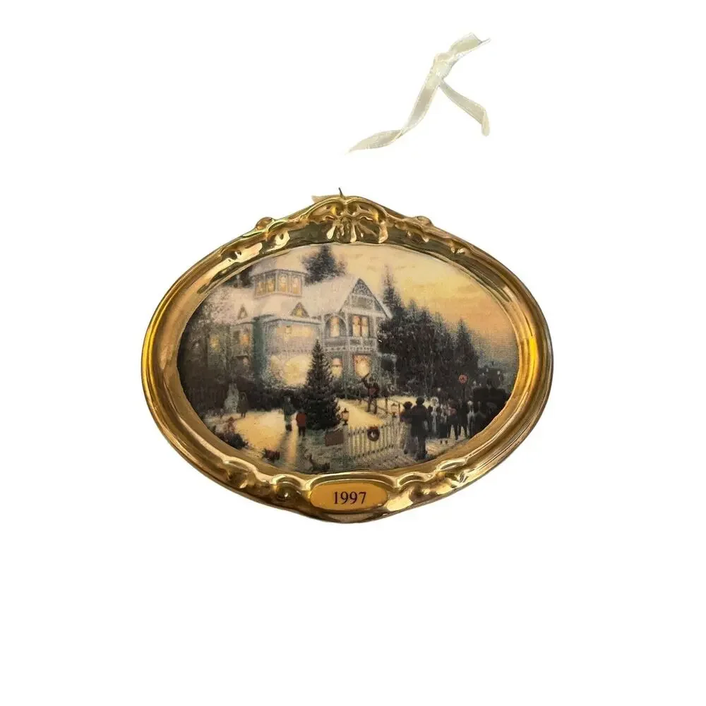 Hallmark Keepsake Ornaments Victorian Christmas Thomas Kinkade Lot Of 3 Vintage
